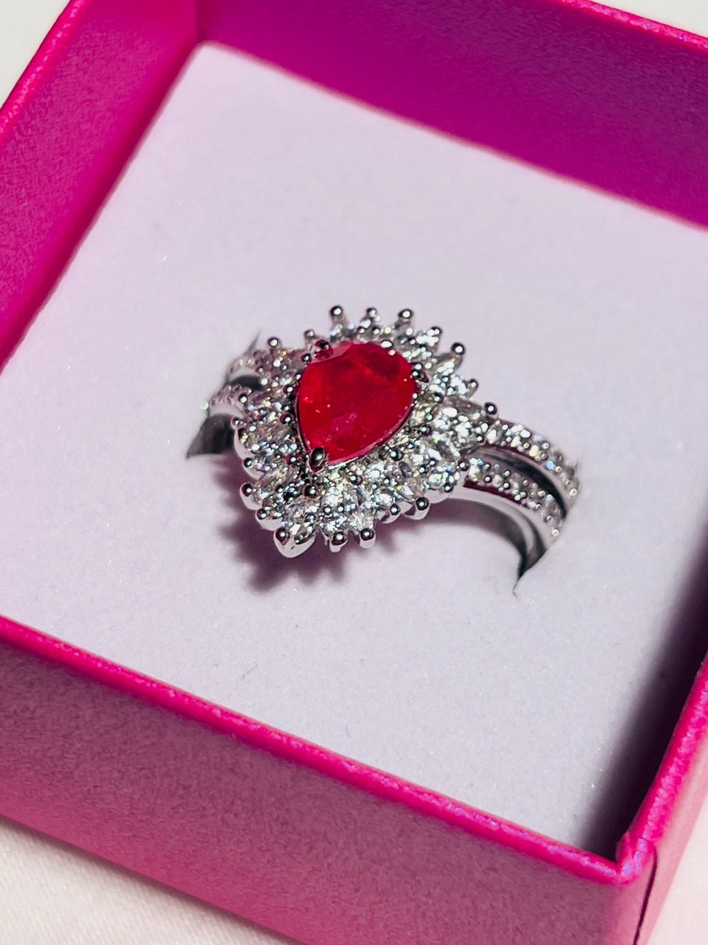 Bomb Party Flawlessly Perfect Pink Teardrop Ring NWT
